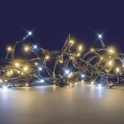 Guirlande lumineuse 16 m 192 LED câble vert Flashing light Bicolore Blanc chaud et froid