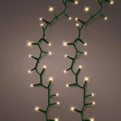 Guirlande lumineuse 45 m 2000 LED câble vert Luxe Blanc chaud Champagne