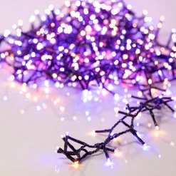 Guirlande lumineuse 11 m 500 LED câble noir Luxe Bicolore Orange et violet