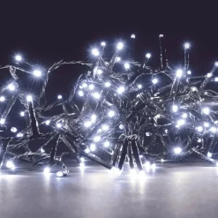 Guirlande lumineuse 16 m 192 LED câble vert Flashing light Blanc froid