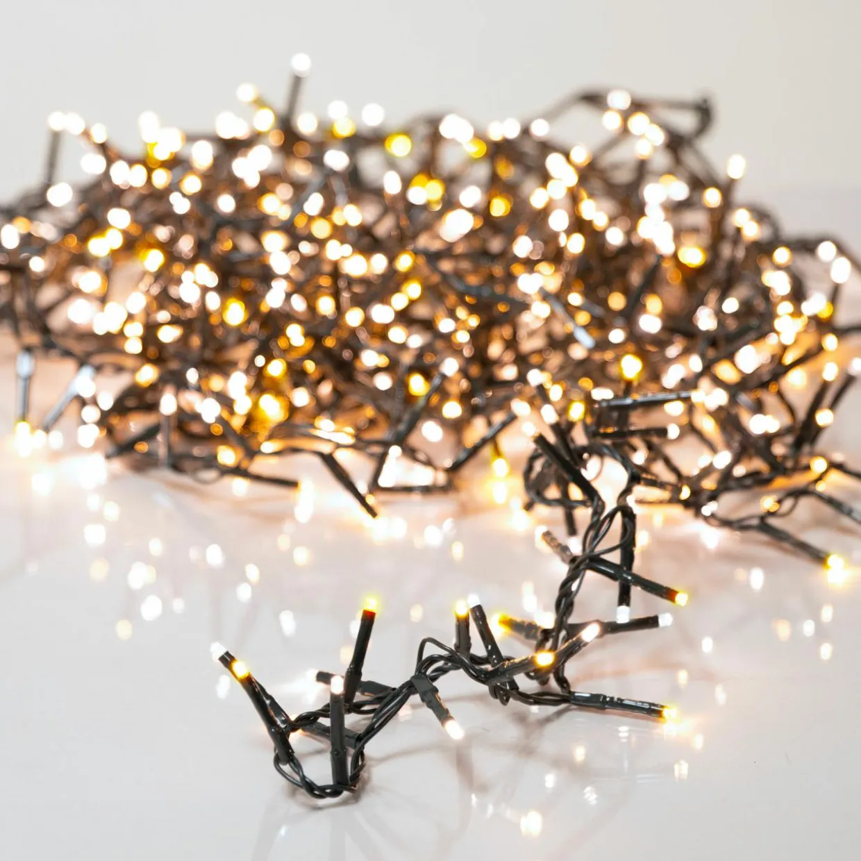 Guirlande lumineuse 11 m 500 LED câble vert Luxe Blanc chaud et chaud doré