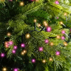 Guirlande lumineuse 11 m 500 LED câble vert Luxe Bicolore Rose et blanc