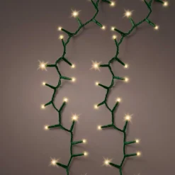 Guirlande lumineuse 34 m 1500 LED câble vert Luxe Blanc chaud Champagne