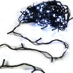 Guirlande lumineuse 30 m 300 LED câble vert Timer Blanc froid