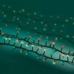 Guirlande lumineuse 22,5 m 1000 LED câble vert Luxe Tricolore Vert/Rouge/Blanc