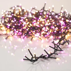 Guirlande lumineuse 16 m 750 LED câble noir Luxe Bicolore Orange et violet
