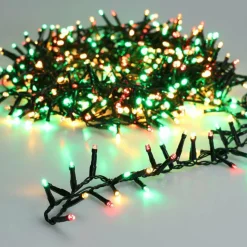 Guirlande lumineuse 16 m 750 LED câble vert Luxe Tricolore Vert/Rouge/Blanc