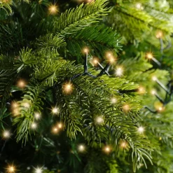 Guirlande lumineuse 45 m 2000 LED câble vert Luxe Blanc chaud et chaud doré