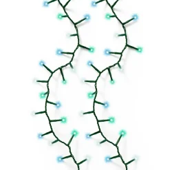 Guirlande lumineuse 16 m 750 LED câble vert Luxe Tricolore Vert bleu et blanc