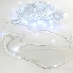 Guirlande lumineuse 50 m 500 LED câble transparent Timer Blanc froid