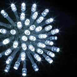Guirlande lumineuse 50 m 500 LED câble transparent Timer Blanc froid