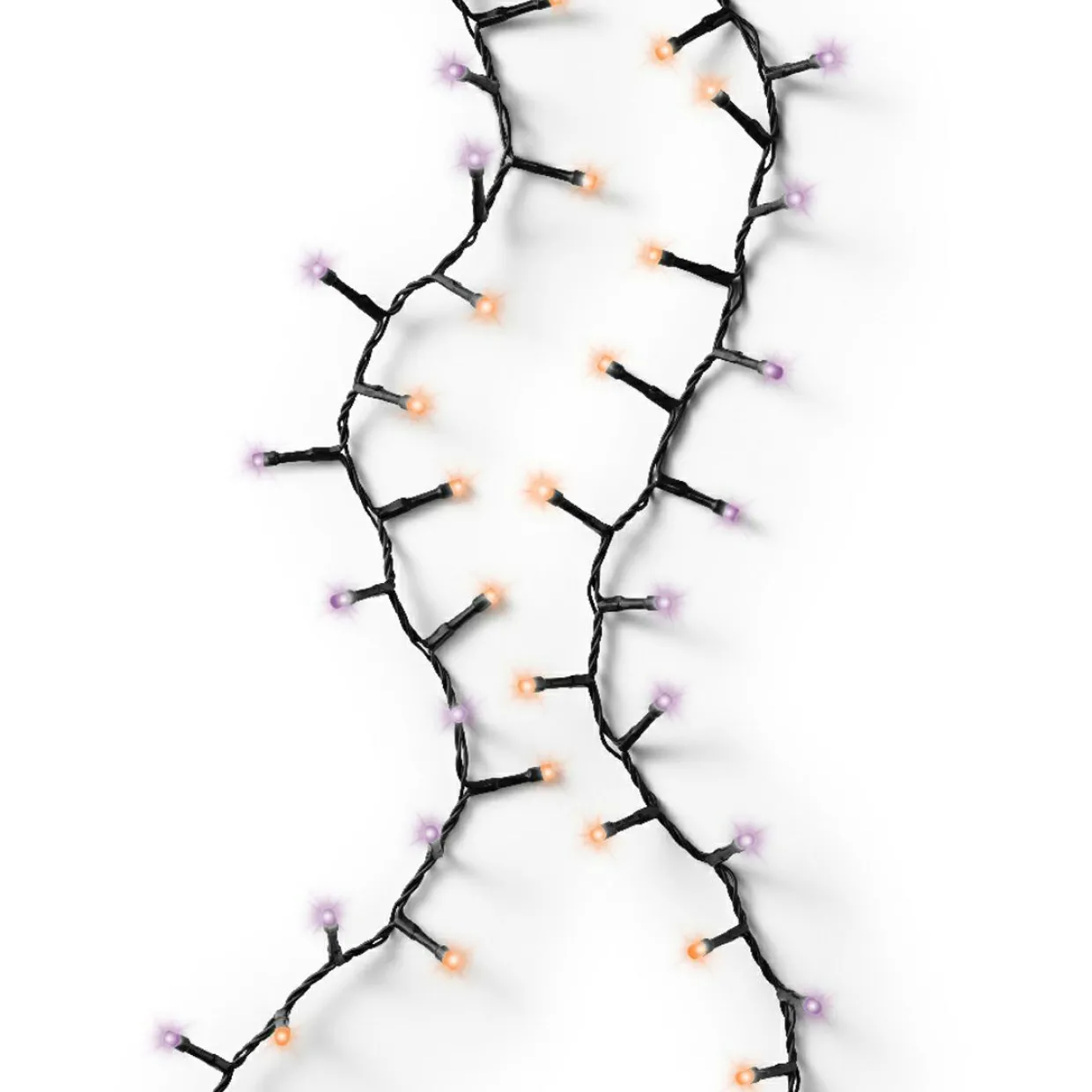 Guirlande lumineuse 22,5 m 1000 LED câble noir Luxe Bicolore Orange et violet
