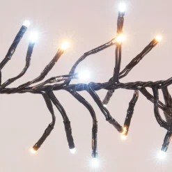 Guirlande lumineuse 11 m 1512 LED câble noir Boa Bicolore blanc chaud et froid