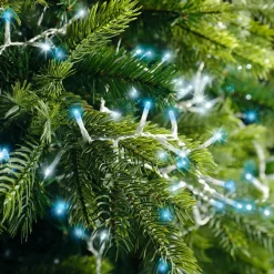 Guirlande lumineuse 16 m 750 LED câble transparent Luxe Bicolore Blanc et bleu