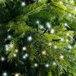 Guirlande lumineuse 16 m 750 LED câble vert Luxe Bicolore Blanc chaud et froid