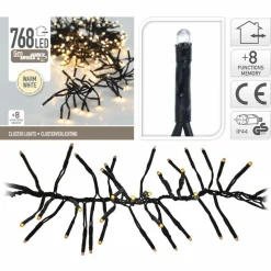 Guirlande lumineuse 5,60 m 768 LED câble noir Boa Blanc chaud