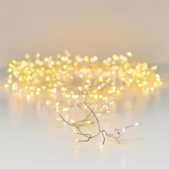 Guirlande lumineuse 6 m 480 Micro LED câble argent Luxe Blanc chaud