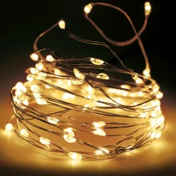 Guirlande lumineuse 8 m 80 Micro LED Fil d'argent Blanc chaud