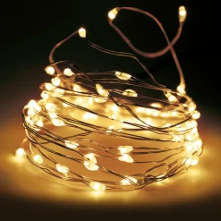 Guirlande lumineuse 32 m 320 Micro LED Fil d'argent Blanc chaud