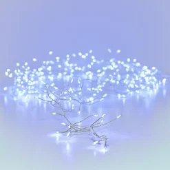 Guirlande lumineuse 12 m 960 Micro LED câble argent Luxe Blanc froid