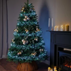 Guirlande lumineuse 12 m 960 Micro LED câble argent Luxe Blanc froid