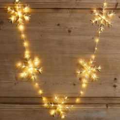 Guirlande lumineuse 2,25 m 160 micro LED Cristaux de neige Blanc chaud