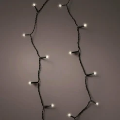 Guirlande lumineuse à piles 14,30 m 192 LED câble noir Durawise Blanc chaud