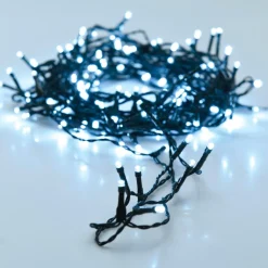 Guirlande lumineuse à piles 3,5 m 48 LED câble noir Luxe Blanc froid