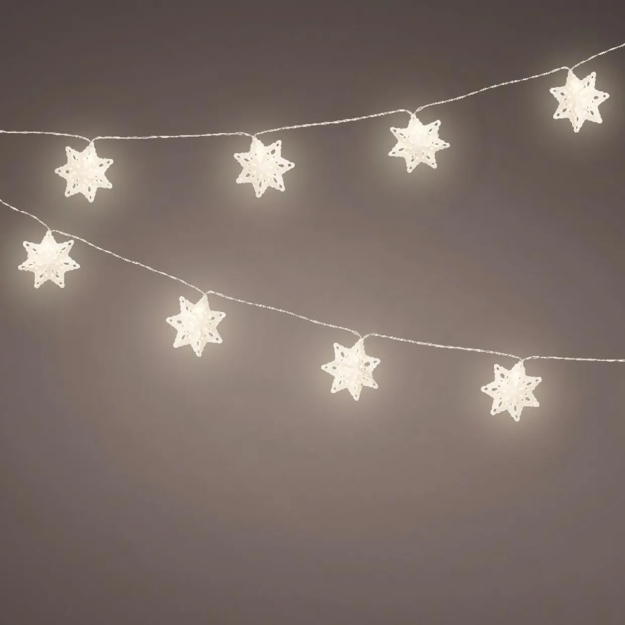 Guirlande lumineuse à piles 10 LED (2,25 m) Flocons en papier Blanc chaud
