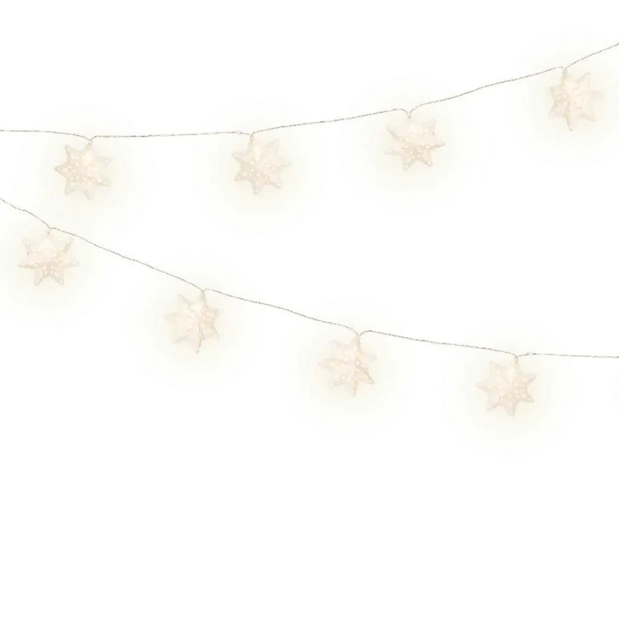 Guirlande lumineuse à piles 10 LED (2,25 m) Flocons en papier Blanc chaud