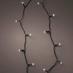 Guirlande lumineuse à piles 14,30 m 192 LED câble noir Durawise Blanc froid