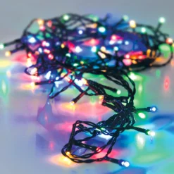 Guirlande lumineuse à piles 14.50 m 192 LED câble noir Luxe Multicolore