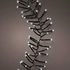 Guirlande lumineuse à piles 2 m 192 LED câble noir Grappe Durawise Blanc froid