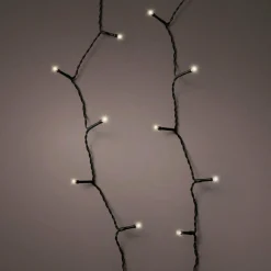 Guirlande lumineuse à piles 27,50 m 368 LED câble noir Durawise Blanc chaud