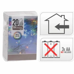 Guirlande lumineuse à piles 2 m 20 LED Fixe Multicolore