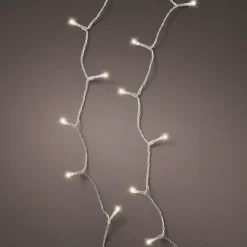 Guirlande lumineuse à piles 3,50 m 48 LED câble transparent Durawise Blanc chaud