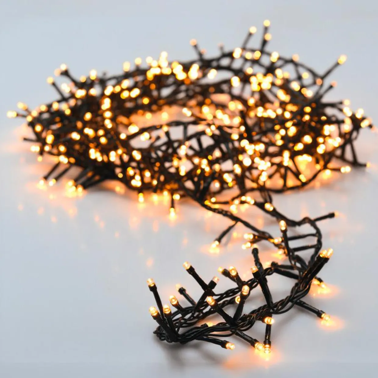 Guirlande lumineuse à piles 4 m 200 LED câble vert Boa Blanc chaud