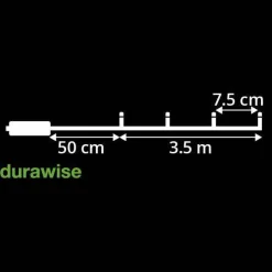 Guirlande lumineuse à piles 3,50 m 48 LED câble noir Durawise Blanc froid