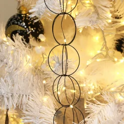 Guirlande lumineuse à piles 20 LED (1,9 m) Anneaux Blanc chaud