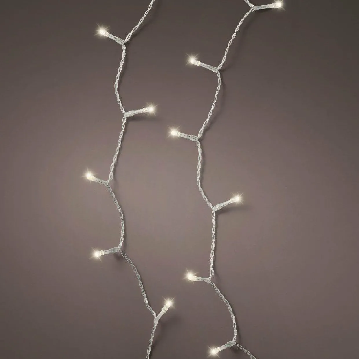 Guirlande lumineuse à piles 7,10 m 96 LED câble transparent Durawise Blanc chaud