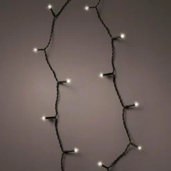 Guirlande lumineuse à piles 7,10 m 96 LED câble noir Durawise Blanc chaud