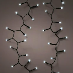 Guirlande lumineuse à piles 4,70 m 192 LED câble noir Durawise Blanc froid