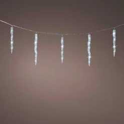 Guirlande lumineuse connectable 3,60 m 60 LED câble transparent Glaçons effet Flash Blanc froid