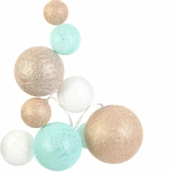 Guirlande lumineuse déco 10 boules 1 m Savannah Beige