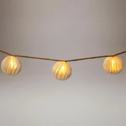 Guirlande lumineuse déco à piles LED (160 cm) Boules fermeture magnétique Blanc chaud