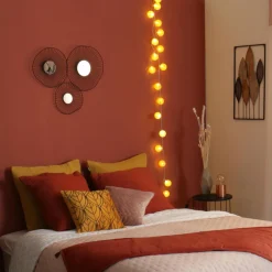 Guirlande lumineuse déco 20 boules 4,36 m Bobina Jaune moutarde