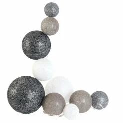 Guirlande lumineuse déco 10 boules 1 m Savannah Gris