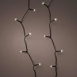 Guirlande lumineuse Durawise à piles 17,90 m 240 LED câble noir Blanc chaud