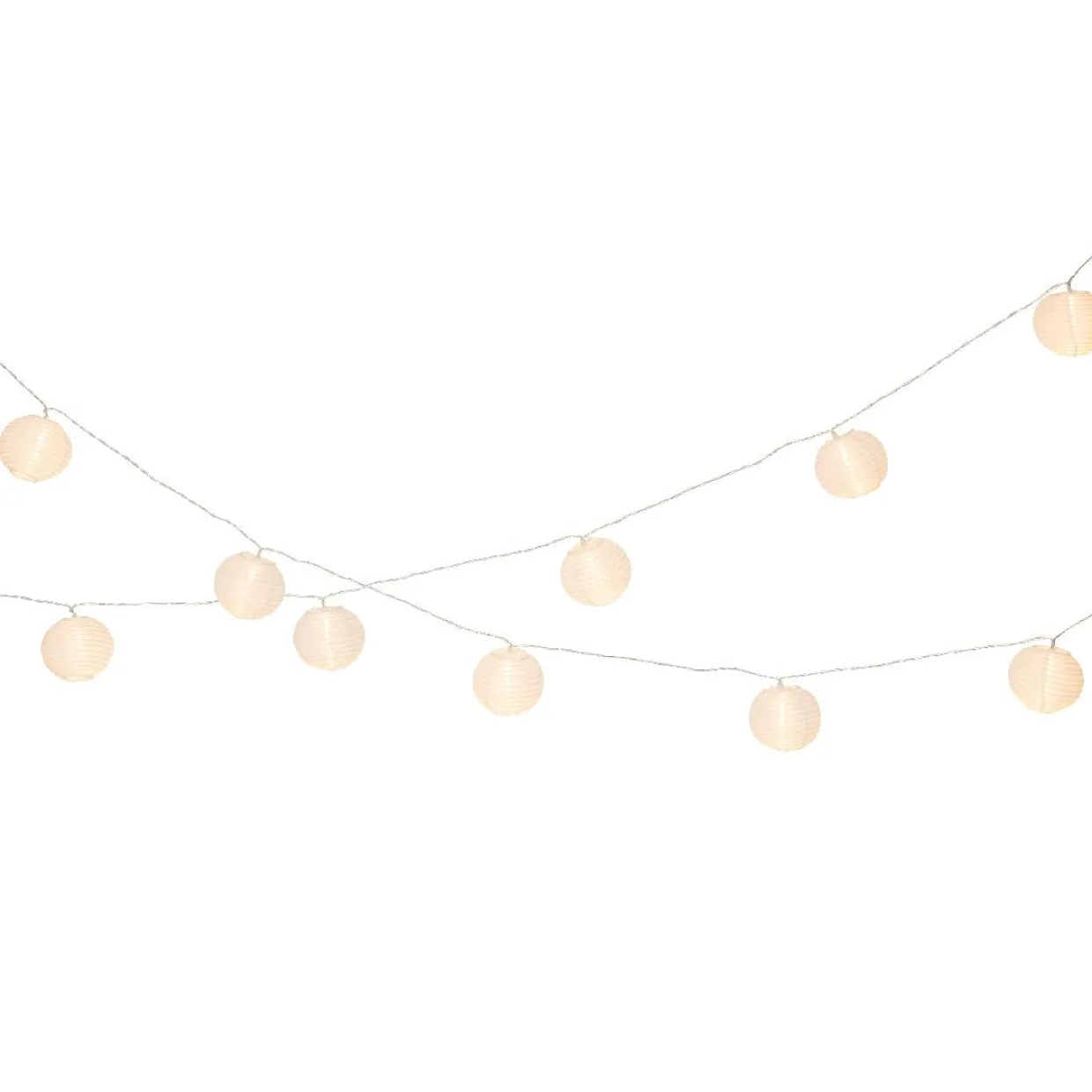 Guirlande lumineuse extérieure à piles 10 LED (2,7 m) Lanternes chinoises Blanches