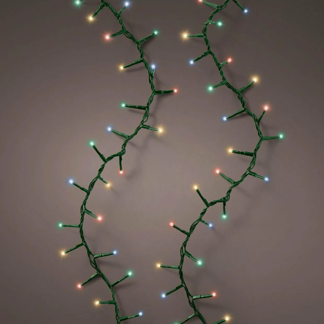 Guirlande lumineuse raccordable 11 m 500 LED câble vert Compact Multicolore